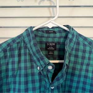 J. Crew Green Checkered Men's Shirt